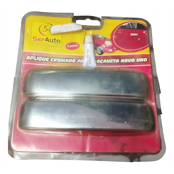 Kit Aplique Cromado Maçaneta Retro Fiat Uno 2010 2012 2014