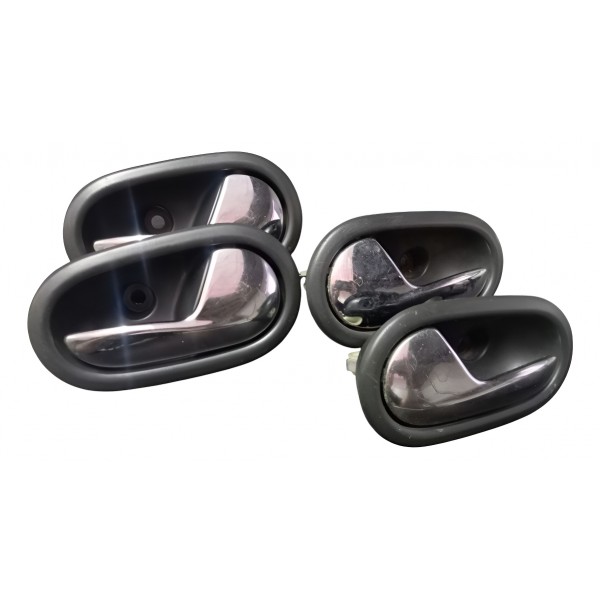 Jogo Maçaneta Puxador Porta Cromada  Sandero Logan 2015 2018