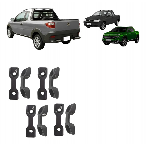 10 Ganchos Amarração Carroceria Caçamba Fiat Strada Toro