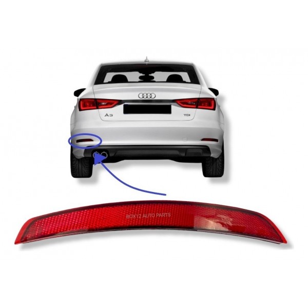Refletor Parachoque Audi A3 Sedan Le 2013 2014 2015 2016 Vermelho