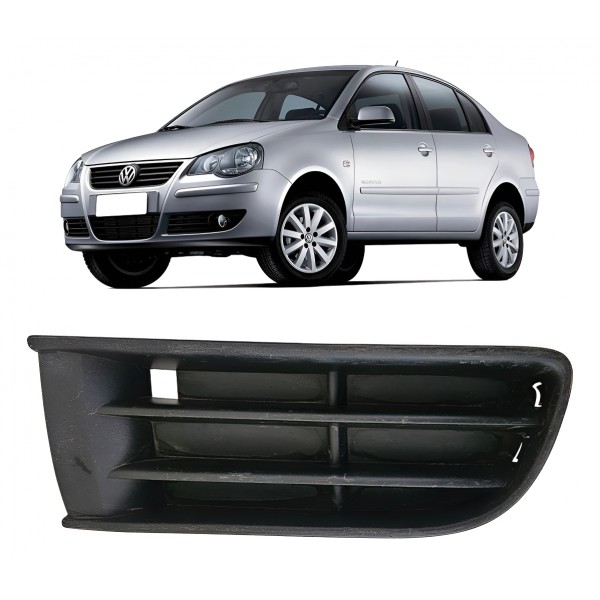 Moldura Grade Parachoque Esquerdo Sem Furo Vw Polo 2006 2012